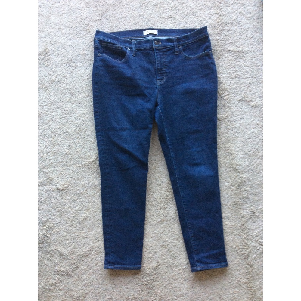Madewell 9" Mid-Rise Skinny Jeans Blue Denim Size 32P Petite Dark Wash